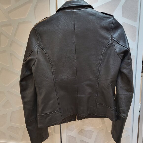 DOMA brand leather moto jacket - size small - lamb nappa - Picture 5 of 10